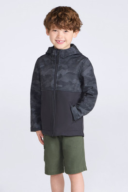 Exodus Kids Camo Print Softshell Jacket - Black