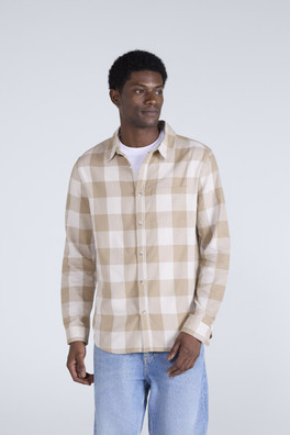 Cove Mens Flannel Shirt - Cream