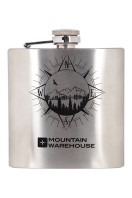 Printed Hip Flask - 170ml - Silver