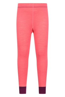 Merino Kids II Baselayer Pants - Bright Pink