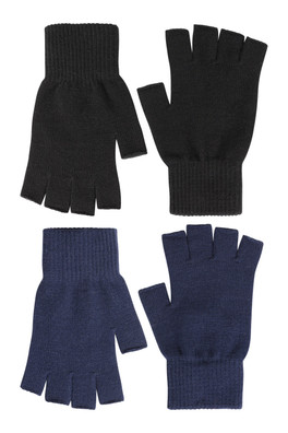 Magic Fingerless Womens Gloves - 2Pk - Black