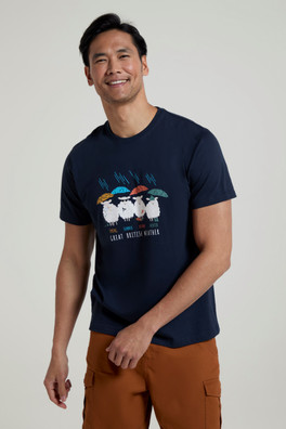 Great British Weather Mens T-Shirt - Navy