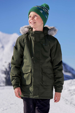 Ranger Plain Kids Water Resistant Jacket - Green