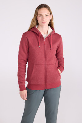 Dalton Womens Sherpa Lined Hoodie - Rust
