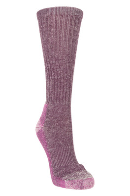 Womens Extreme Trek Merino Wool Mid-Calf Socks - Purple