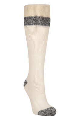 Cosy Womens Thermal Knee Length Welly Sock - Cream