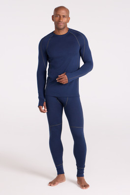 Asgard Mens Merino Top & Pant Set - Dark Blue