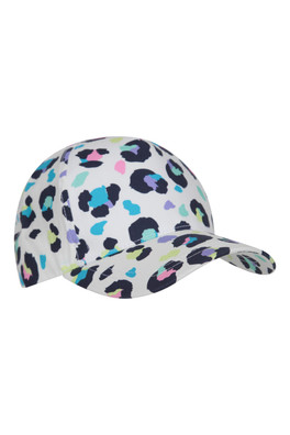 Leopard Print Kids Baseball Cap - White