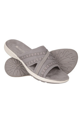 Crest Womens Slip-On Comfort Sliders - Grey