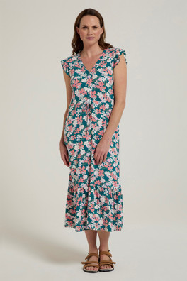 Cyprus Womens Ruffle Tiered Dress - Mixed