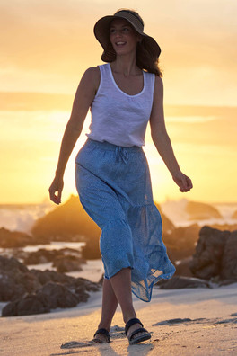 Palermo Womens Tiered Midi Skirt - Corn Blue