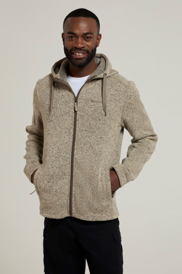 Nevis Mens Fleece Hoodie - Beige