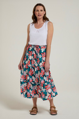 Palermo Womens Tiered Midi Skirt - Mixed