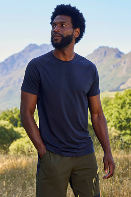 Mens Quick Dry Active T-Shirt - Navy