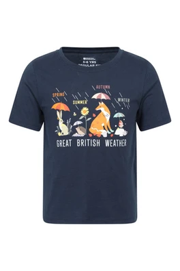 British Weather Kids T-Shirt - Navy
