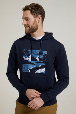 Explore The Outdoors Mens Hoodie - Navy