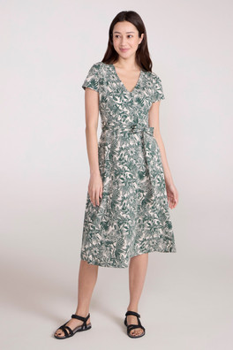 Santorini Womens Midi Wrap Dress - Khaki