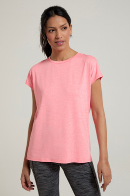 Flow Womens Loose Fit Active Top - Coral