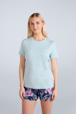 Latero Womens Hybrid Swim T-Shirt - Light Blue