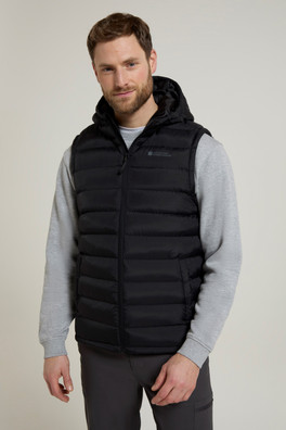 Seasons Mens Hooded Padded Gilet - Black