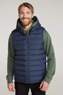 Seasons Mens Hooded Padded Gilet - Navy