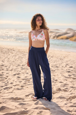 Tassia Womens Long Beach Trousers - Navy