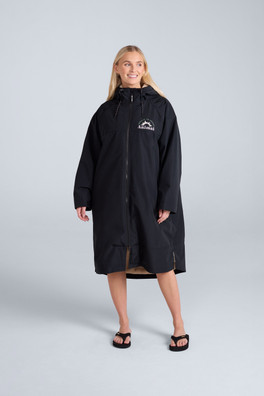 Hazey Womens Waterproof Beach Parka - Black