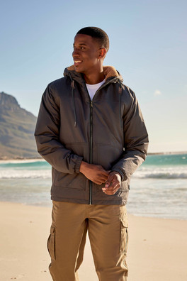 Bude Mens Borg Lined Jacket - Charcoal