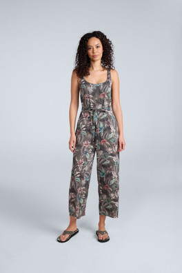Flora Womens EcoVero Capri Jumpsuit - Khaki