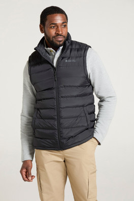 Seasons Mens Fur-Lined Padded Gilet - Black