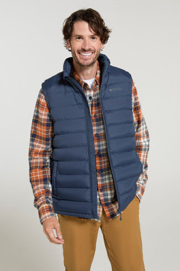 Seasons Mens Fur-Lined Padded Gilet - Navy