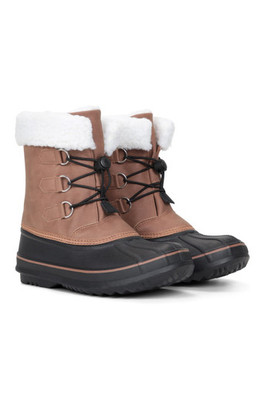 Casual Kids Adaptive Lace Up Snow Boot - Tan