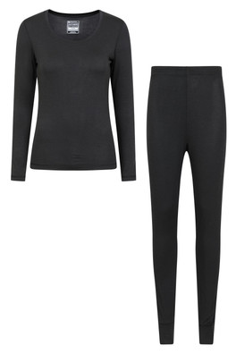 Keep The Heat Womens Isotherm Top & Pant Set - Black