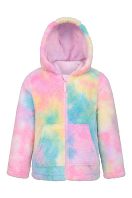 Rainbow Cosy Kids Full-Zip Hoodie - Bright Pink