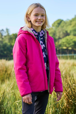 Robin Kids Water-resistant Borg Lined Jacket - Berry