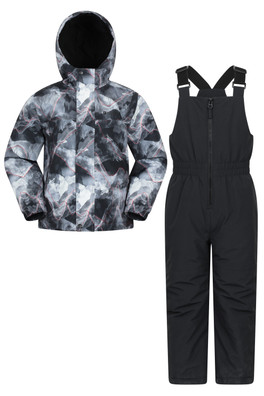Polar Zone Kids Jacket & Salopette Snow Set - Dark Grey