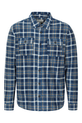 Rye Mens Check Fleece Shirt - Blue