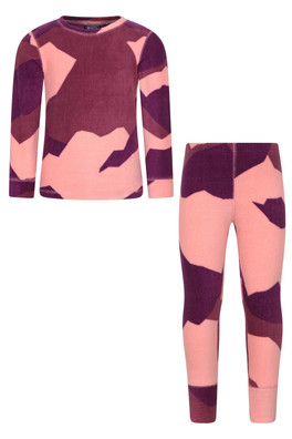 Polar Fleece Kids Base Layer Set - Coral