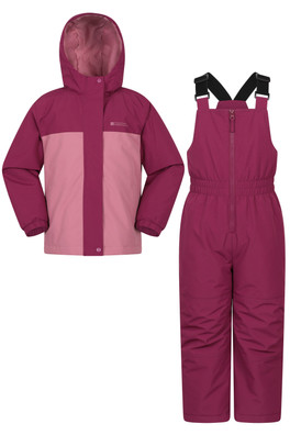 Polar Zone Kids Jacket & Salopette Snow Set - Pink
