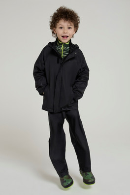 Pakka Kids Waterproof Jacket and Overtrousers Set - Black