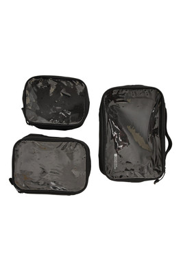 Clear Travel Cases 3-Pack - Black