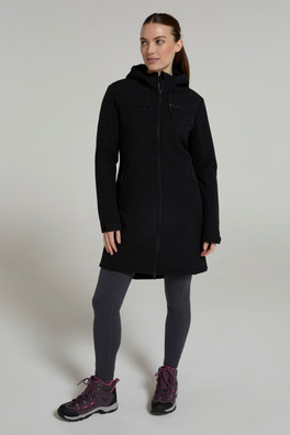 Fern Womens Longline Softshell Jacket - Black