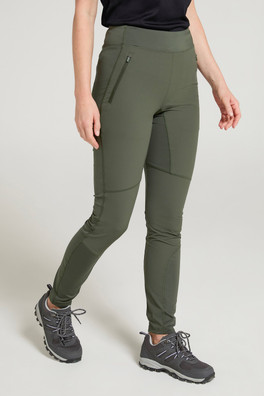 Etna Womens Water Resistant Leggings - Khaki
