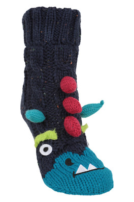 Monster Kids Grippy Socks - Blue