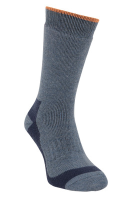 Pioneer Mens Merino Mid-Calf Thermal Hiking Sock - Navy