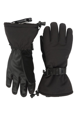 Extreme Mens Waterproof Softshell Ski Gloves - Black