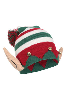 Xmas Elf Kids Pom Beanie - Green