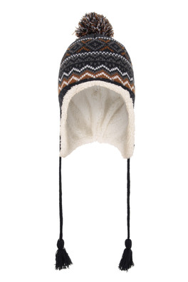 Mens Sherpa Lined Trapper Hat - Navy