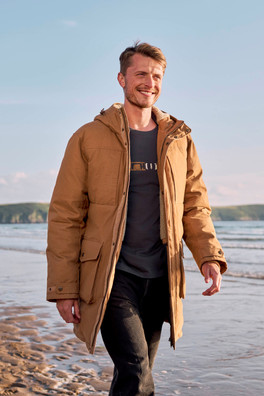 Fistral Mens Borg Lined Parka - Tan