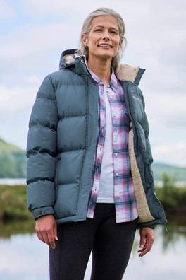 Snow Borg Lined Womens Padded Jacket - Khaki